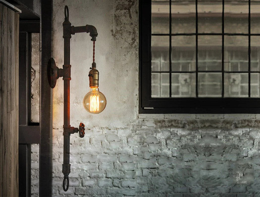 Wall Fixed Water Pipe Turned Wall Light - Image 4