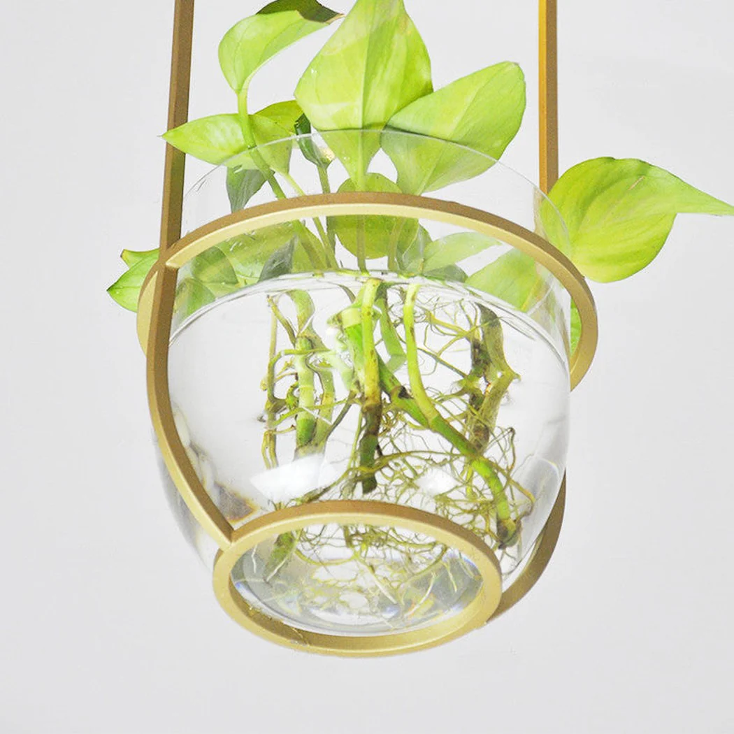 Hanging Plant Vase Brass Pendant Light - Image 3