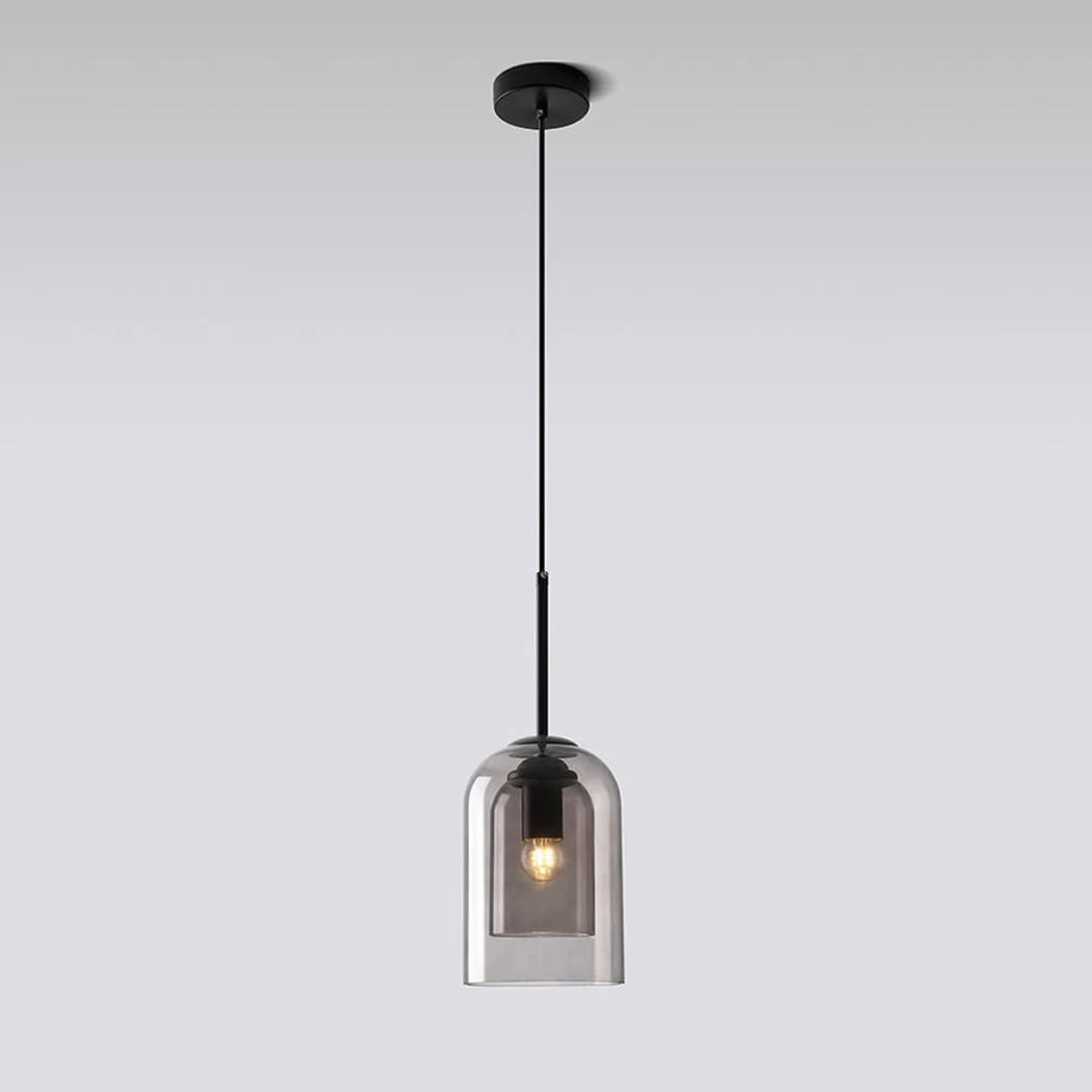 Harper Double Glass Shade Modern Minimalist Pendant Light - Image 11