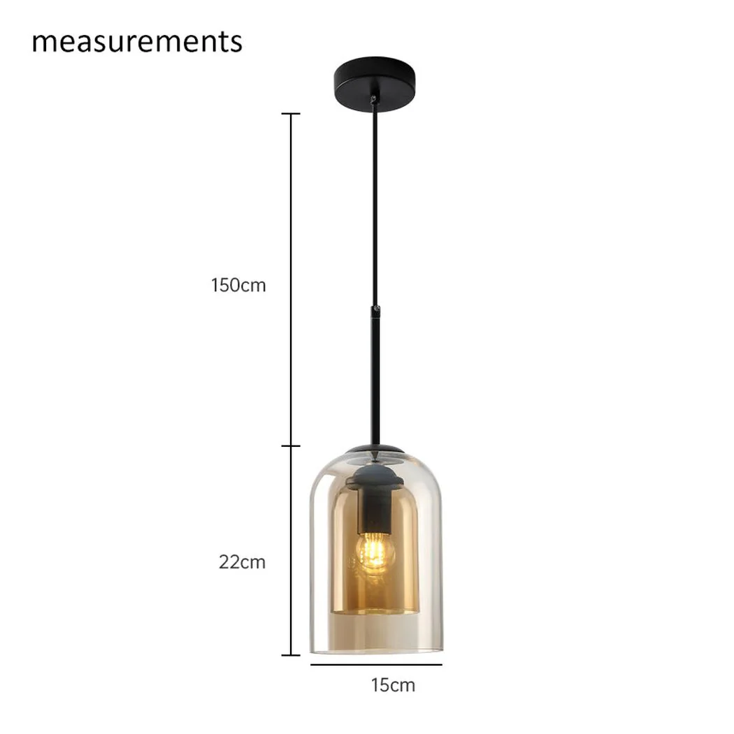 Harper Double Glass Shade Modern Minimalist Pendant Light - Image 13