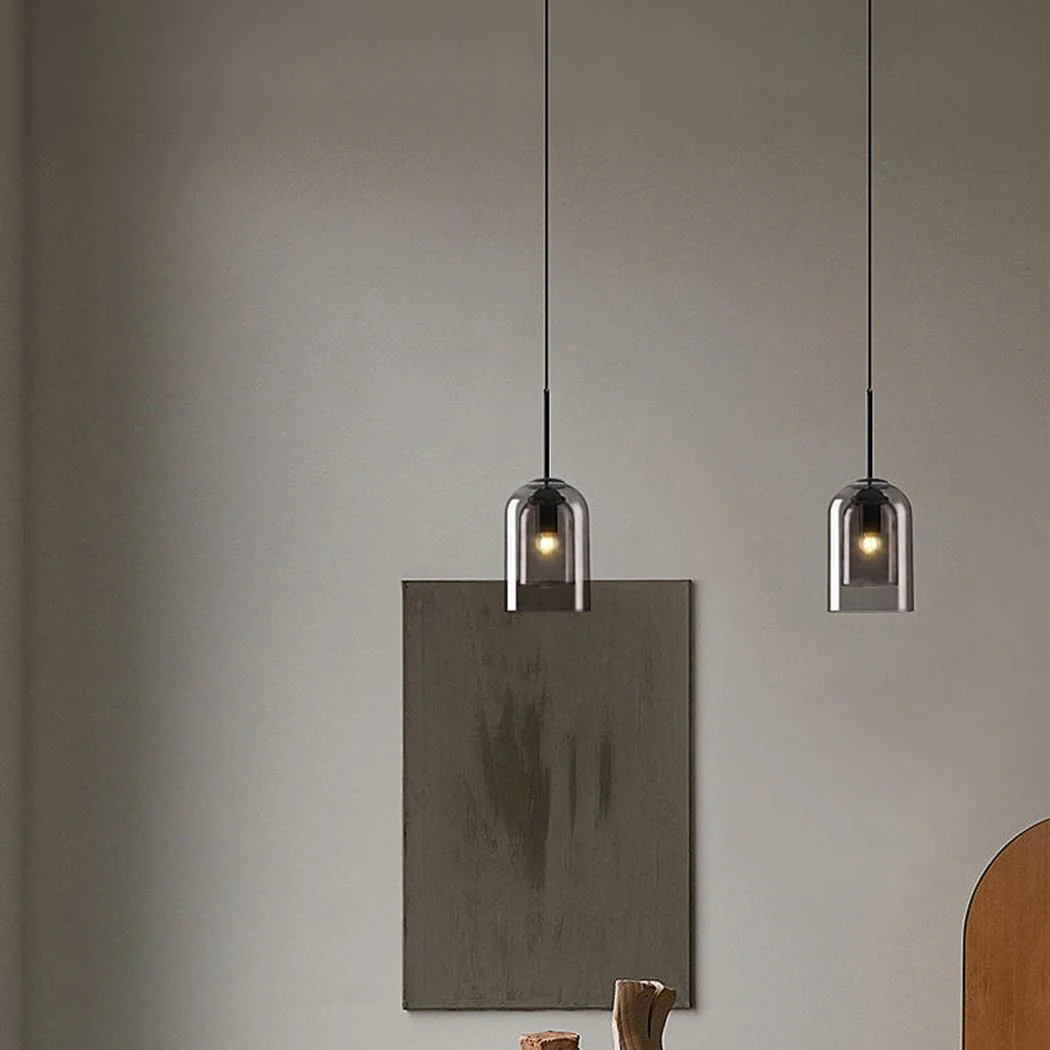 Harper Double Glass Shade Modern Minimalist Pendant Light - Image 4