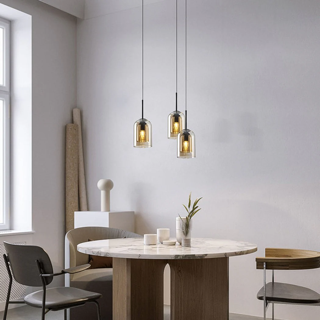 Harper Double Glass Shade Modern Minimalist Pendant Light - Image 9