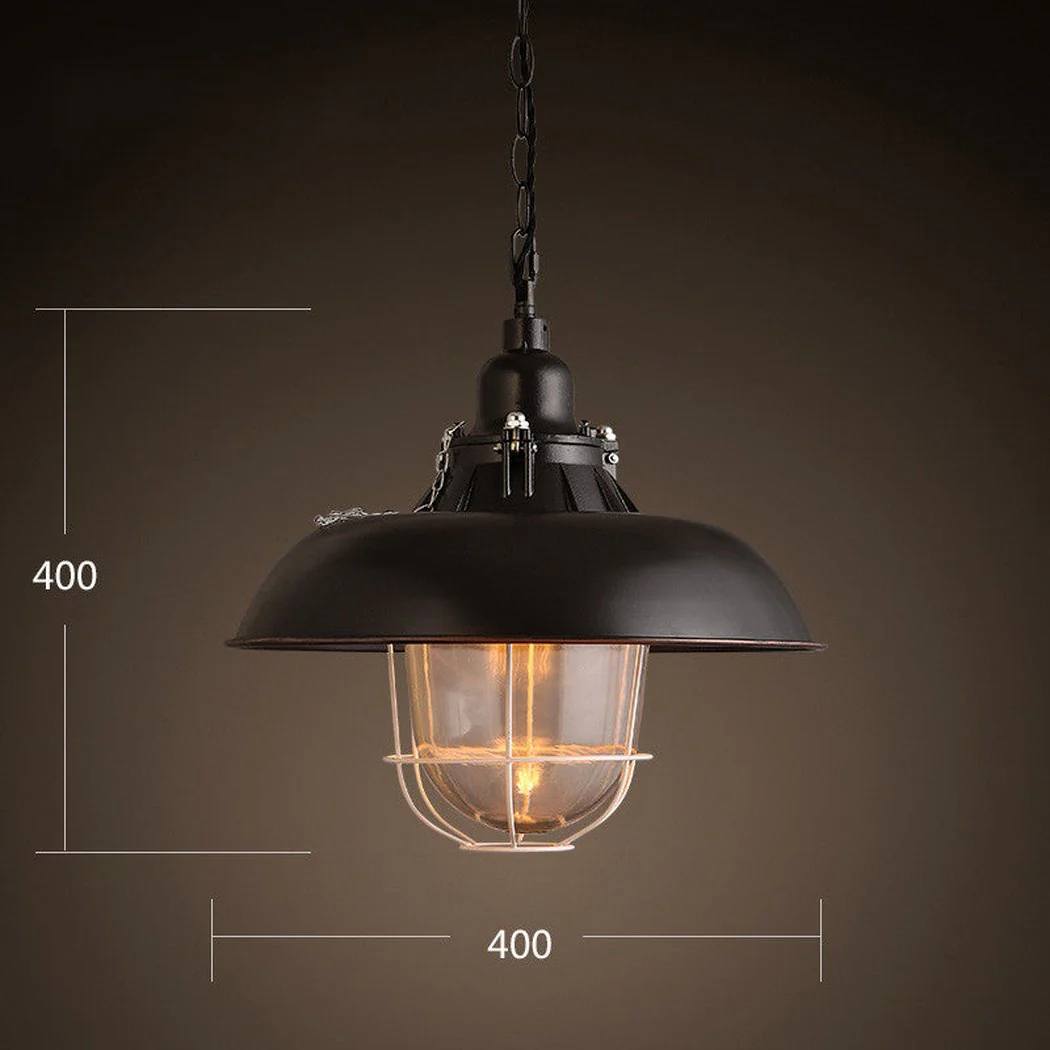 Helmut Glass Shade Industrial Pendant Light (short) - Image 5
