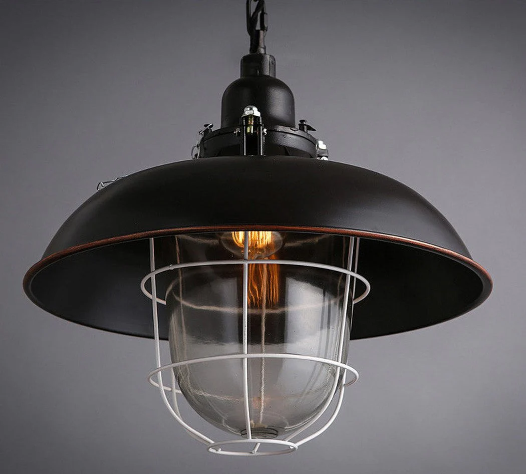 Helmut Glass Shade Industrial Pendant Light (short) - Image 6