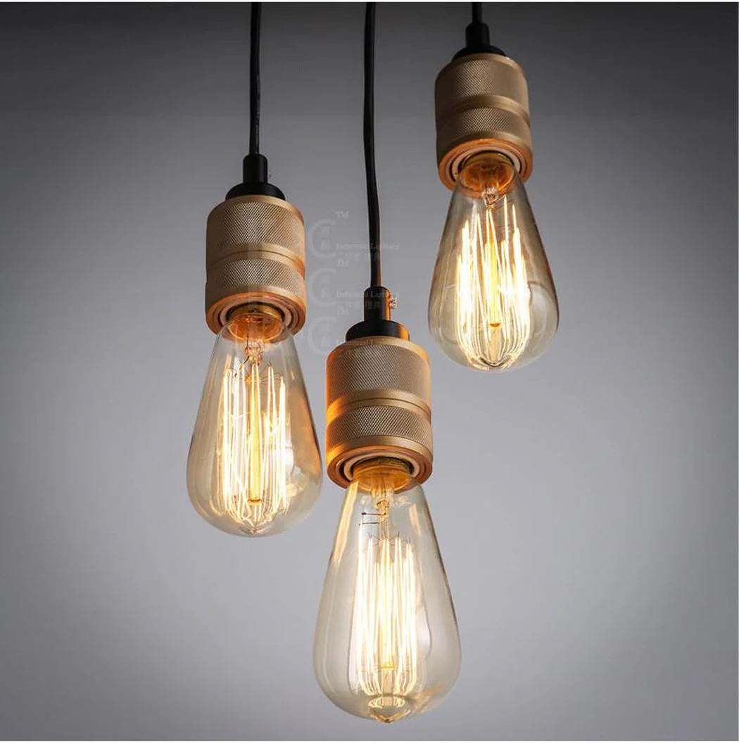 Hooked Brass 3 Bulb Cluster Pendant Light - Image 6