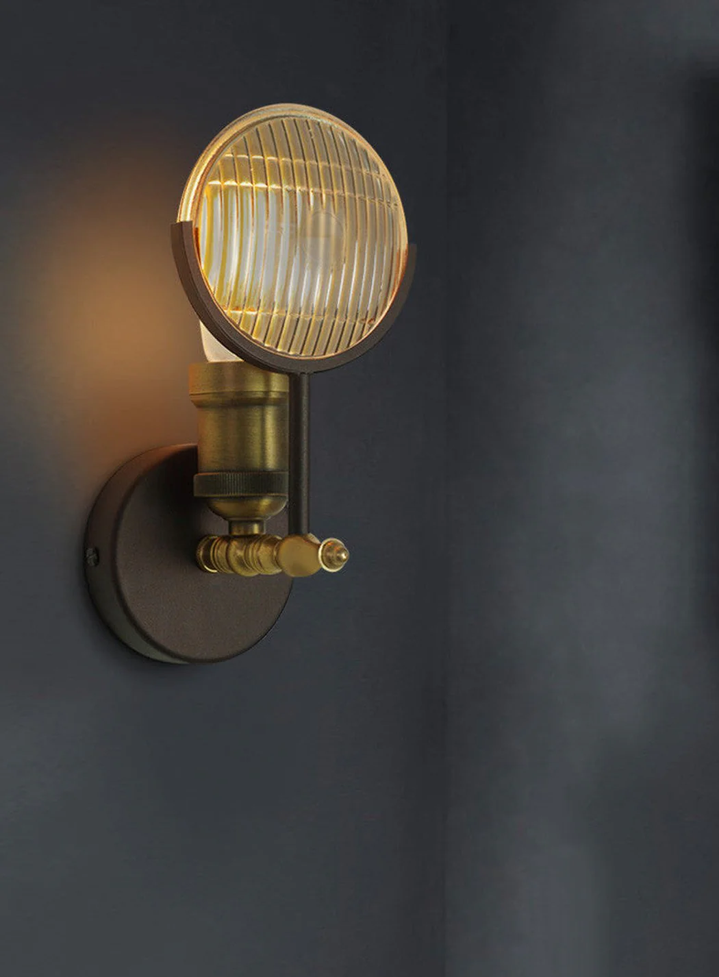 Huberman Fresnel Lens Brass Fitting Wall Light - Image 5