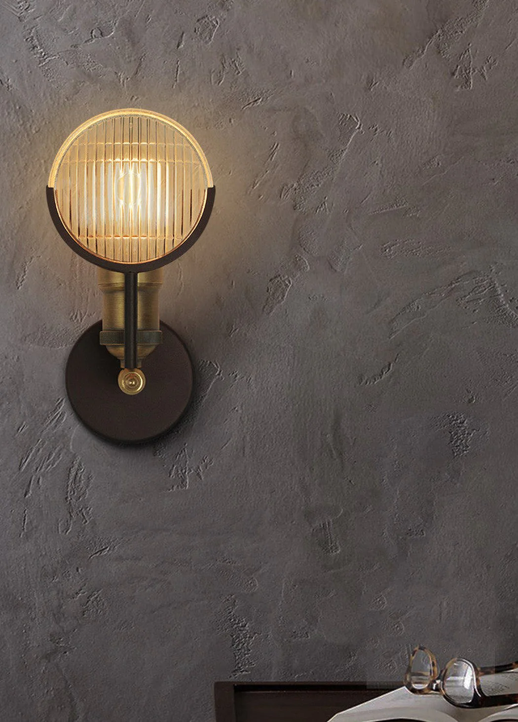 Huberman Fresnel Lens Brass Fitting Wall Light - Image 7