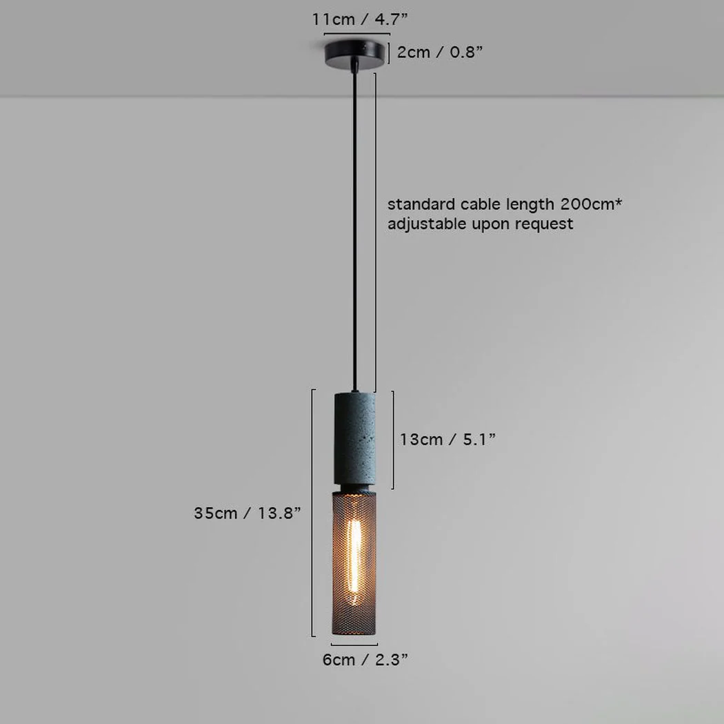 Ilford Concrete Minimalist Line Industrial Pendant Light - Image 3