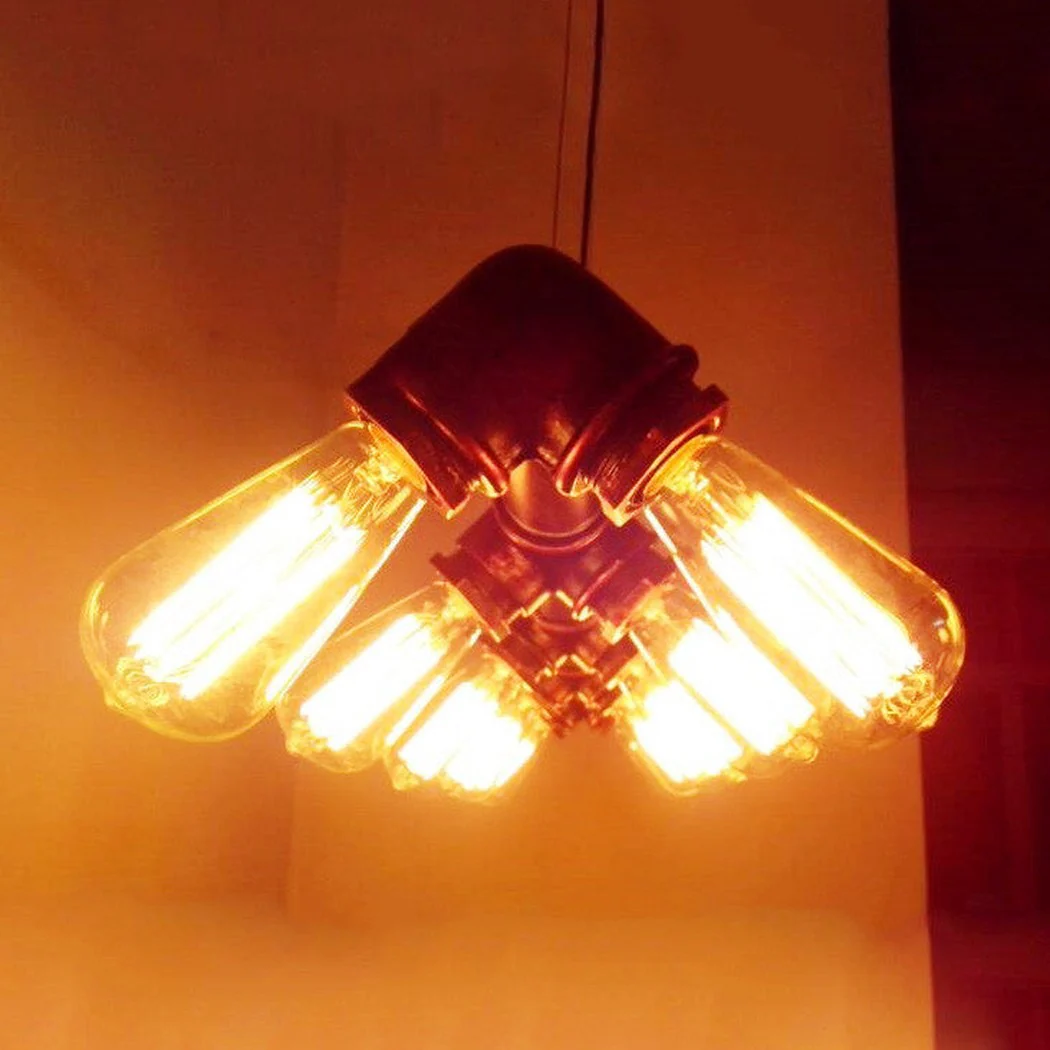 Industrial 10 Bulb Water Pipe Kitchen Island Pendant Light - Image 2