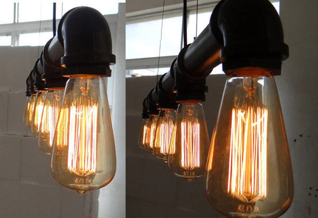 5 Bulb Water Pipe Industrial Kitchen Island Pendant Light - Image 4