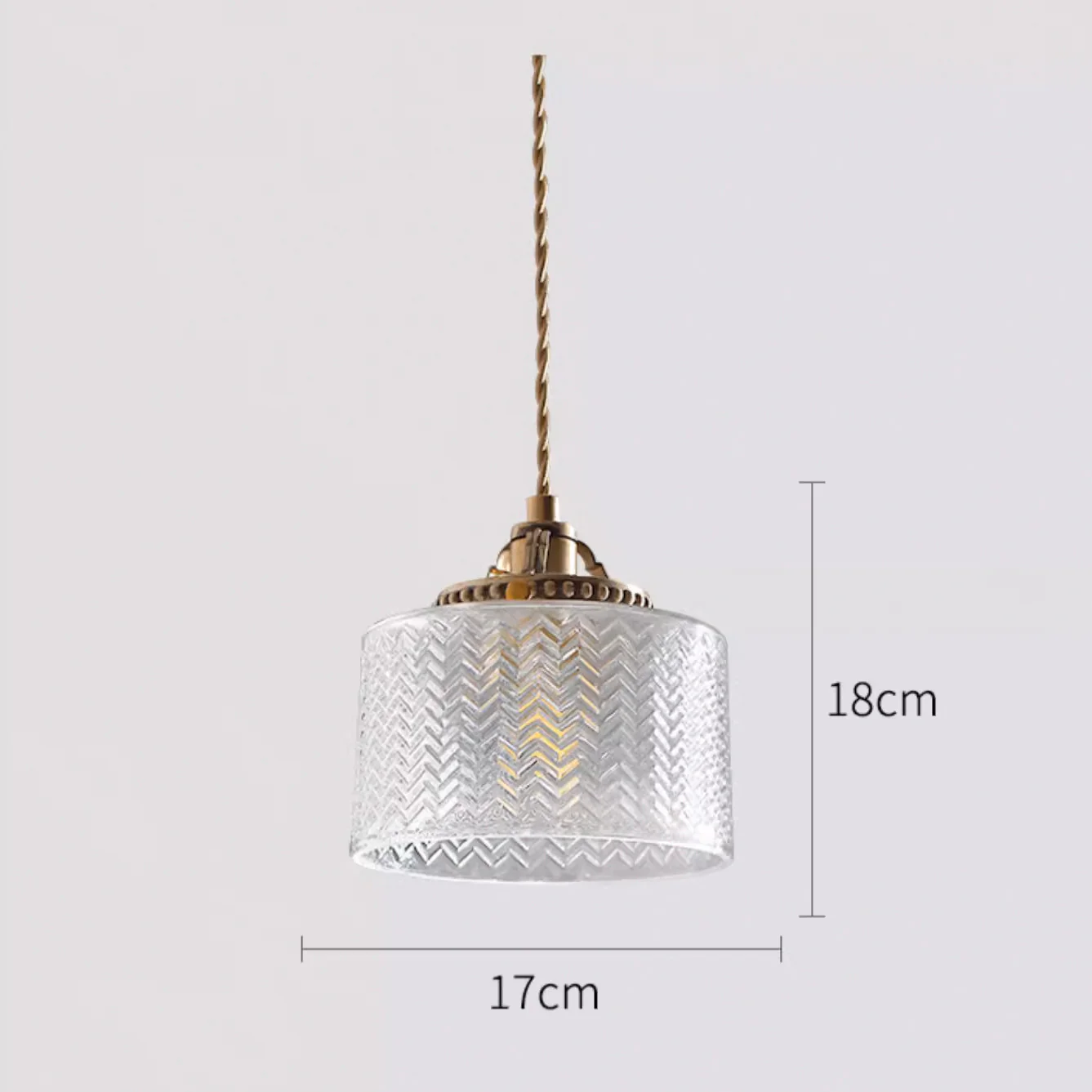 Jaipur Fluted Dome Glass With Brass Fitting Art Deco Pendant Light - Image 4