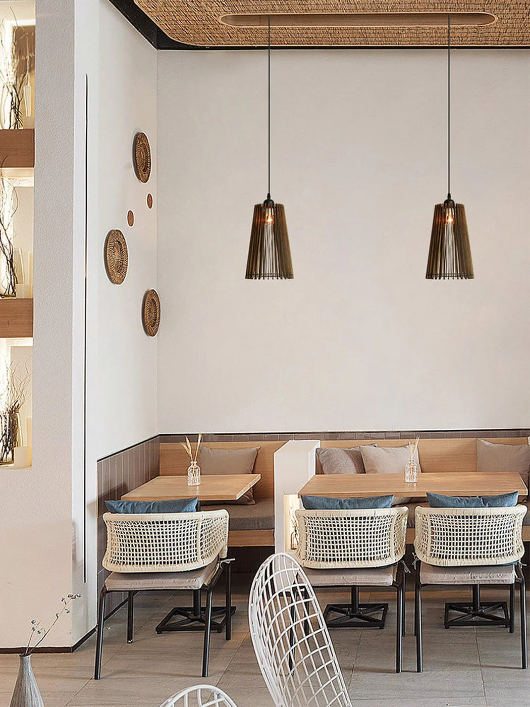 Kaho Wooden Shade Japandi Pendant Light - Image 13
