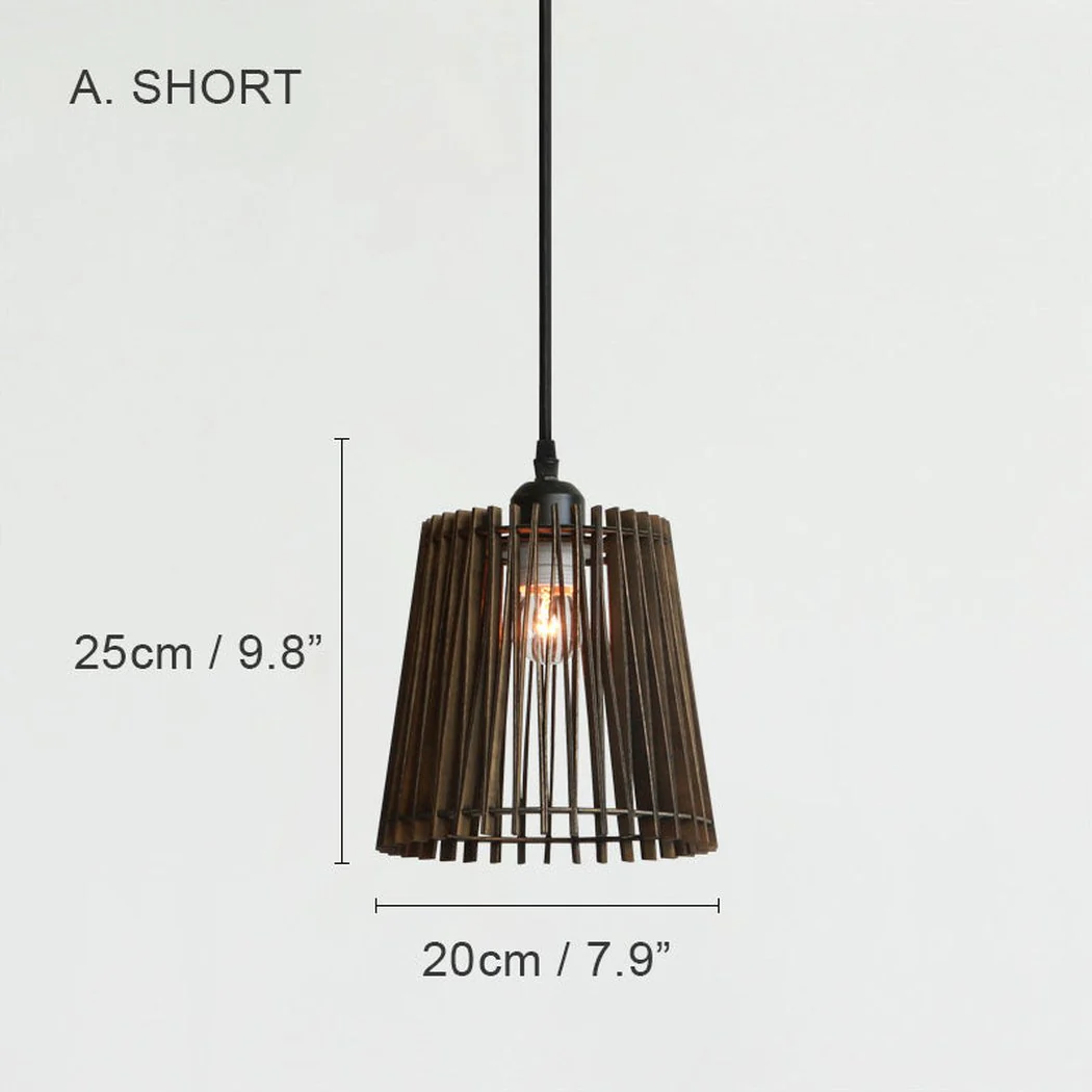 Kaho Wooden Shade Japandi Pendant Light - Image 2