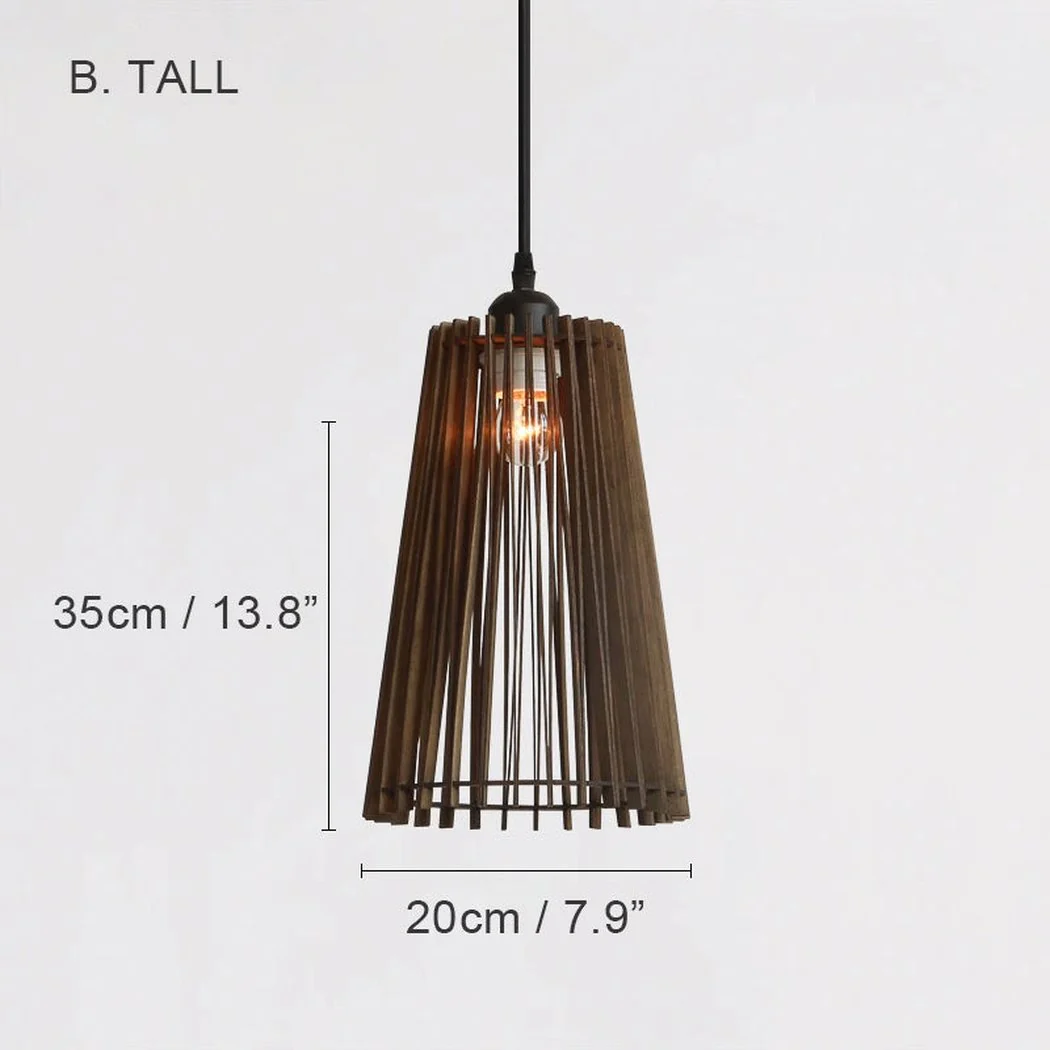Kaho Wooden Shade Japandi Pendant Light - Image 3