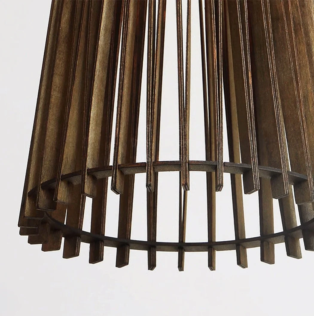 Kaho Wooden Shade Japandi Pendant Light - Image 4