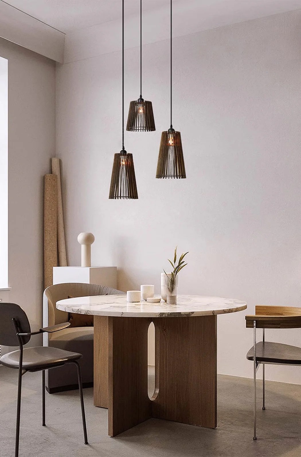 Kaho Wooden Shade Japandi Pendant Light - Image 5