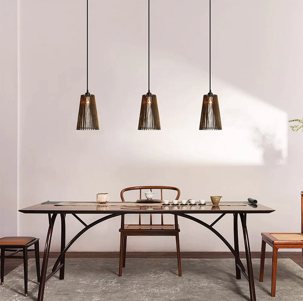 Kaho Wooden Shade Japandi Pendant Light - Image 8