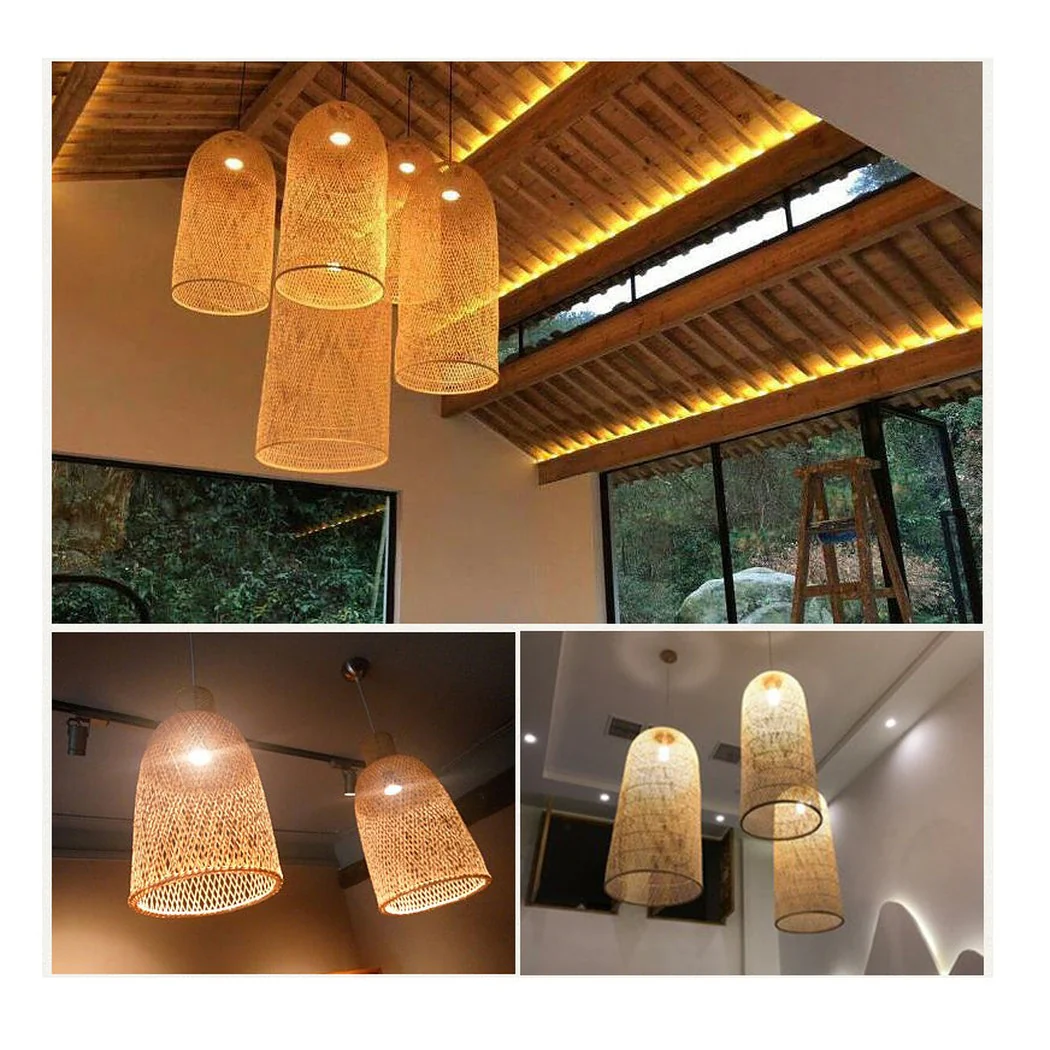 Kandang Rattan Wicker Bamboo Cage Pendant Light - Image 10
