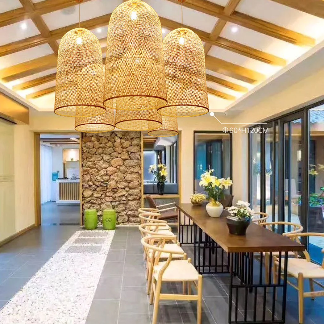 Kandang Rattan Wicker Bamboo Cage Pendant Light - Image 11