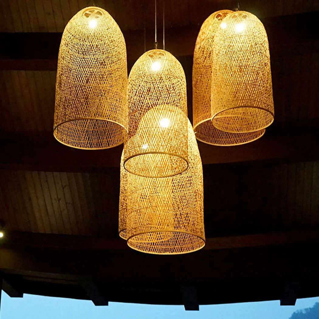 Kandang Rattan Wicker Bamboo Cage Pendant Light - Image 2