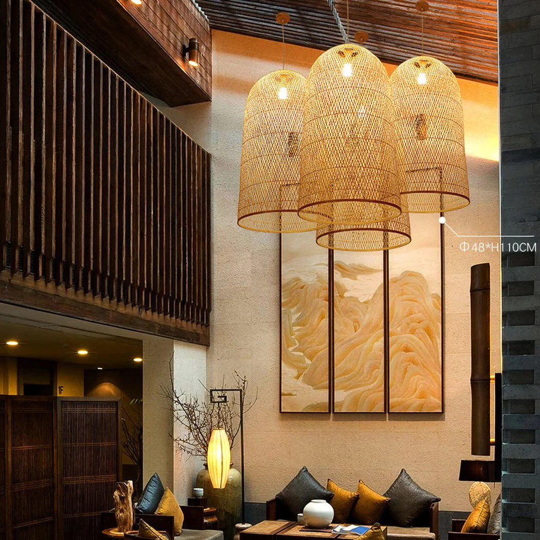 Kandang Rattan Wicker Bamboo Cage Pendant Light - Image 3