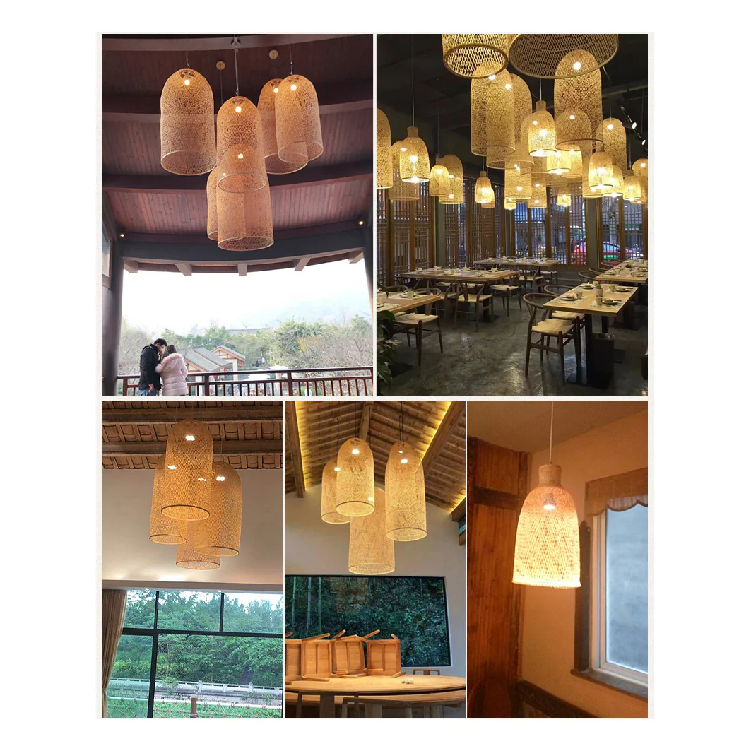 Kandang Rattan Wicker Bamboo Cage Pendant Light - Image 9