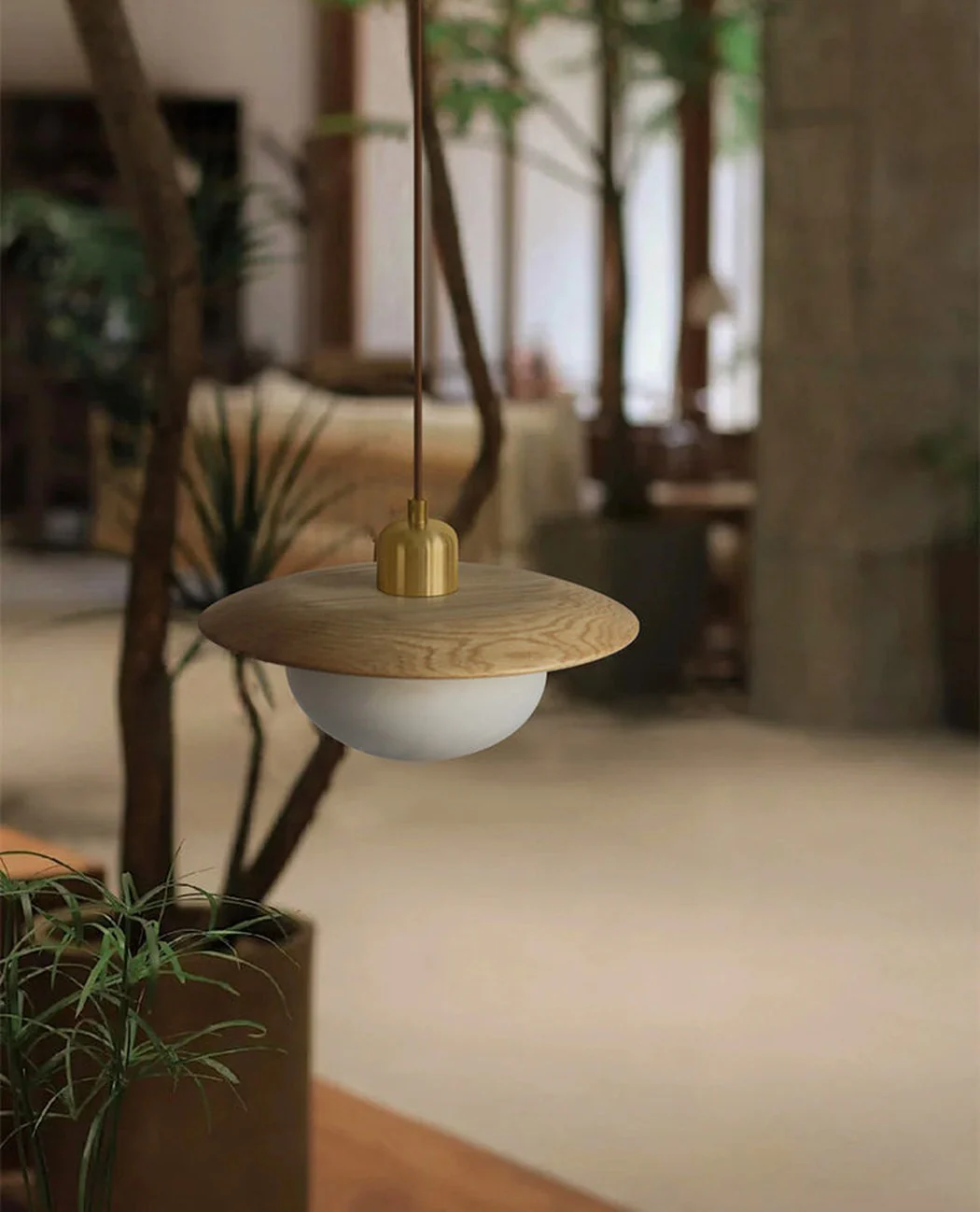Kato Wooden Shade Japandi Pendant Light - Image 13