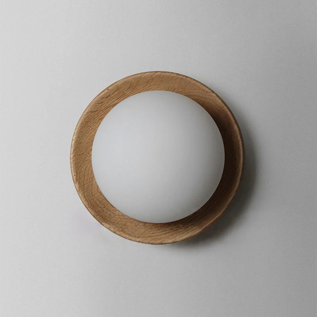 Kato Wooden Plate Japandi Wall Light - Image 4