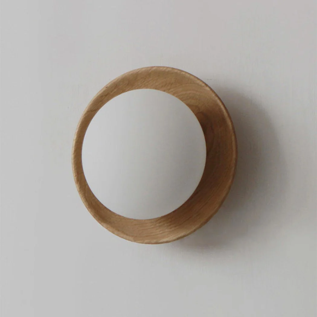 Kato Wooden Plate Japandi Wall Light - Image 5