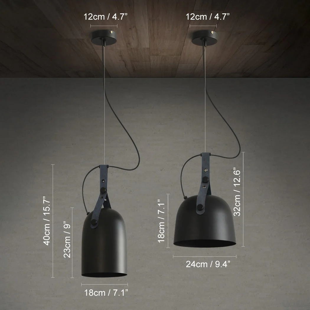 Kemi loft minimalist monochrome pendant light with strap handle - Image 4