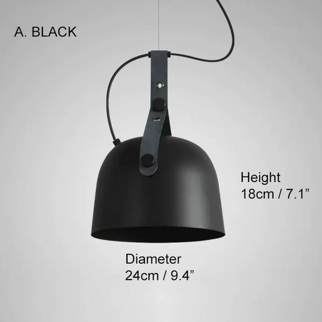 Kemi loft minimalist monochrome pendant light with strap handle - Image 5