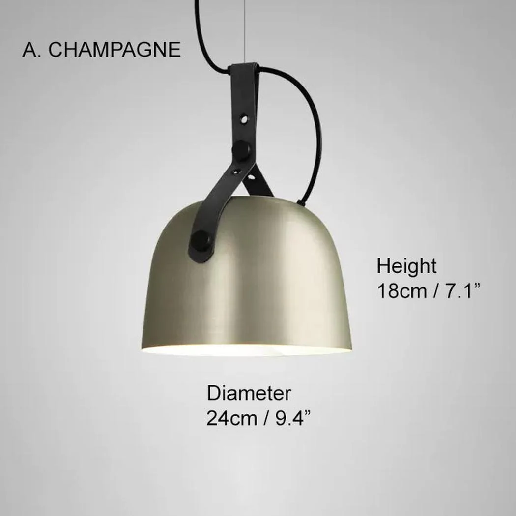 Kemi loft minimalist monochrome pendant light with strap handle - Image 7