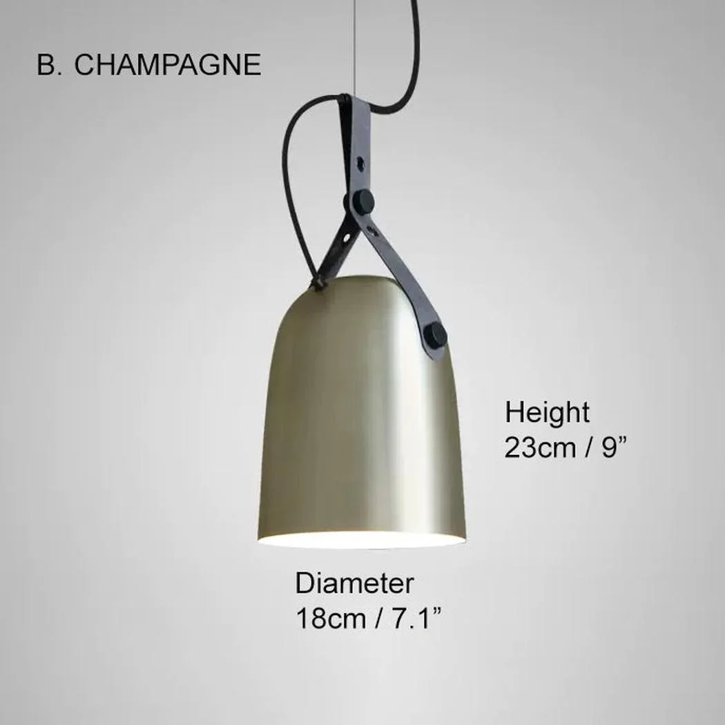 Kemi loft minimalist monochrome pendant light with strap handle - Image 8
