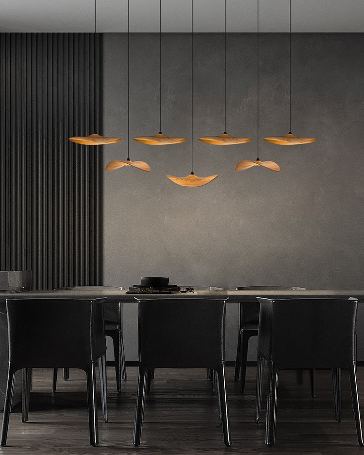 Kintsu Wood Wabi Sabi Japandi Pendant Light Chandelier - Image 17