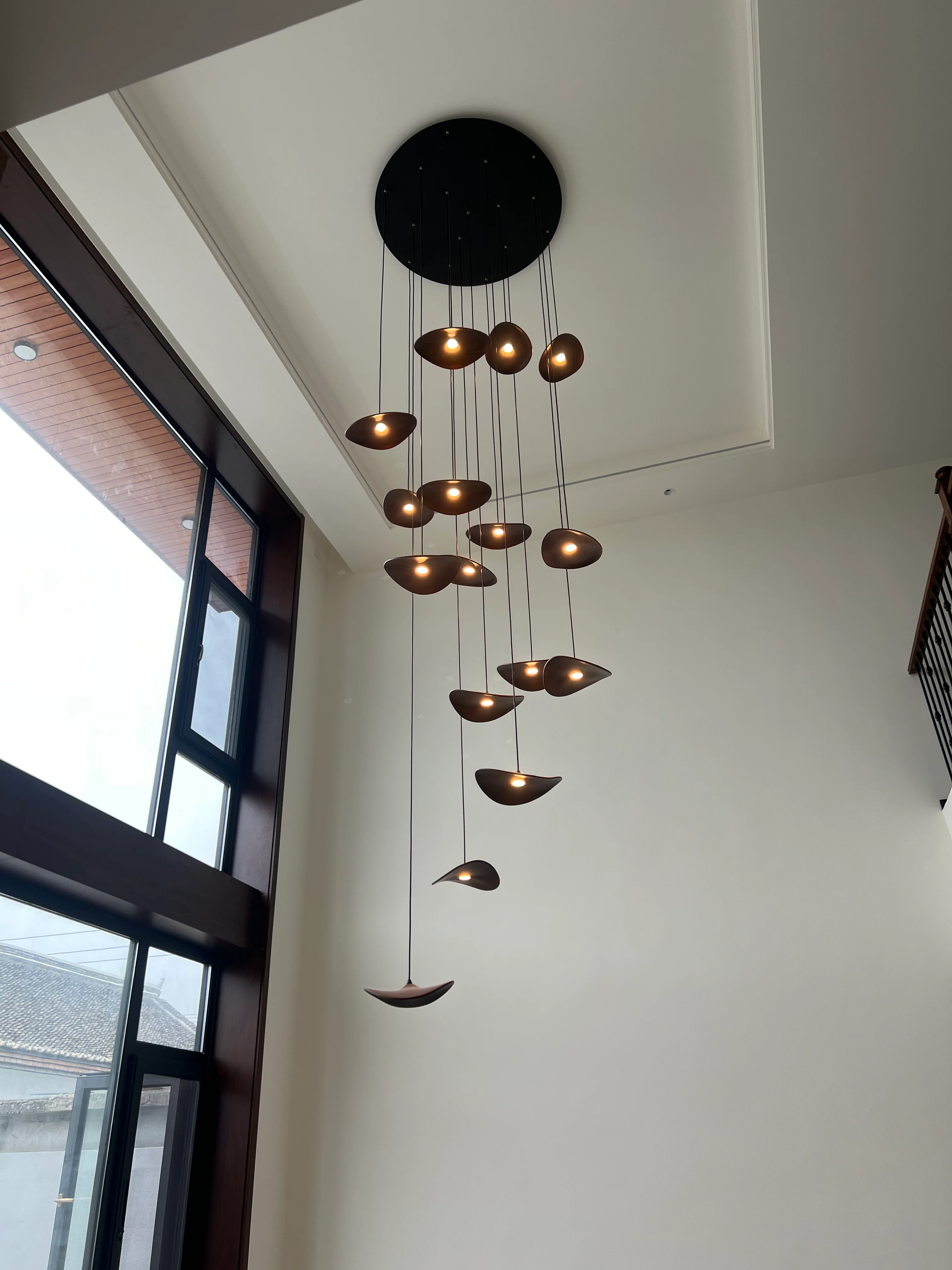 Kintsu Wood Wabi Sabi Japandi Pendant Light Chandelier - Image 18