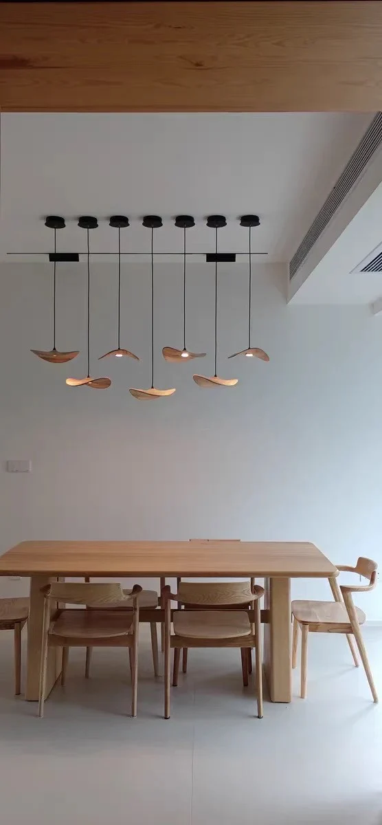 Kintsu Wood Wabi Sabi Japandi Pendant Light Chandelier - Image 19
