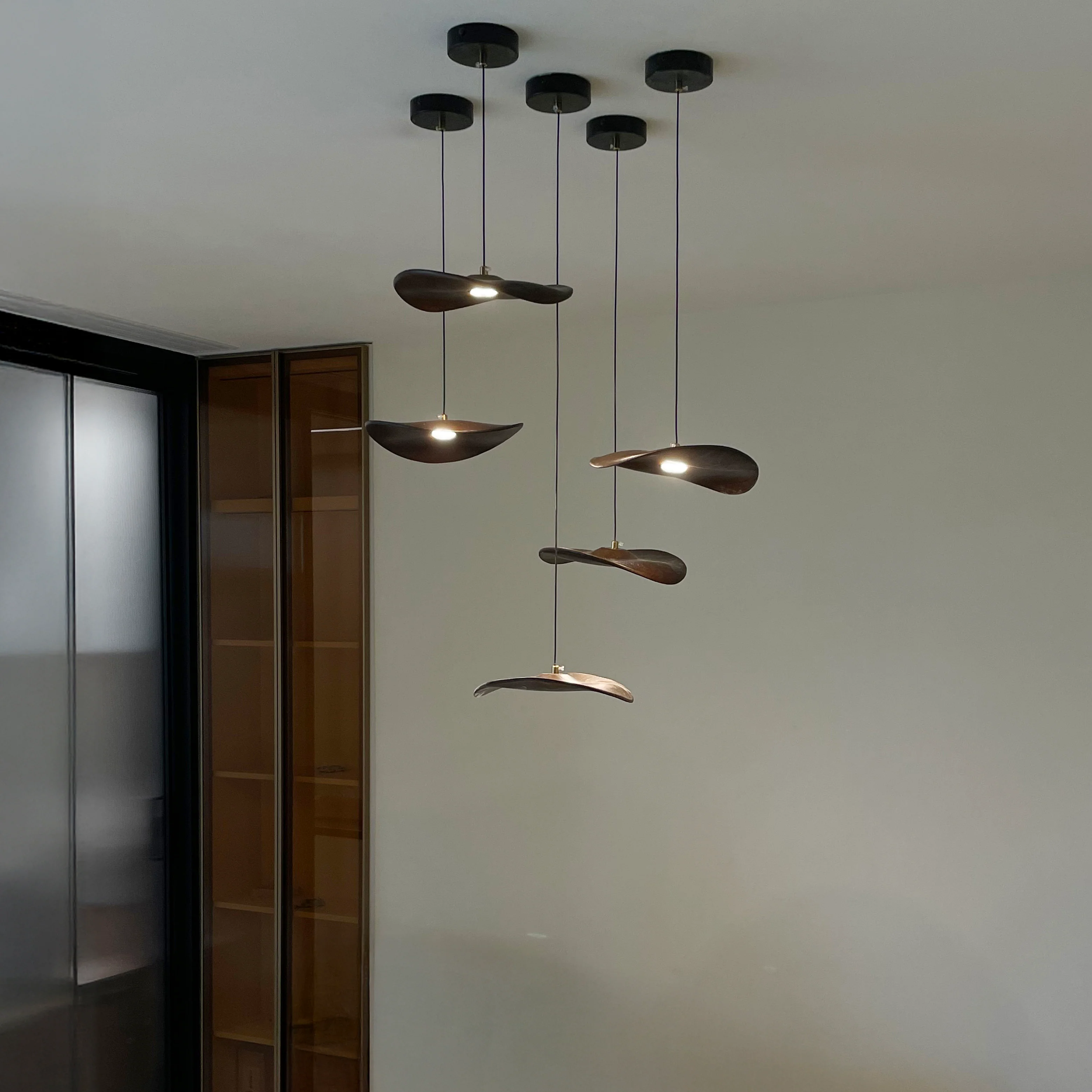 Kintsu Wood Wabi Sabi Japandi Pendant Light Chandelier - Image 20