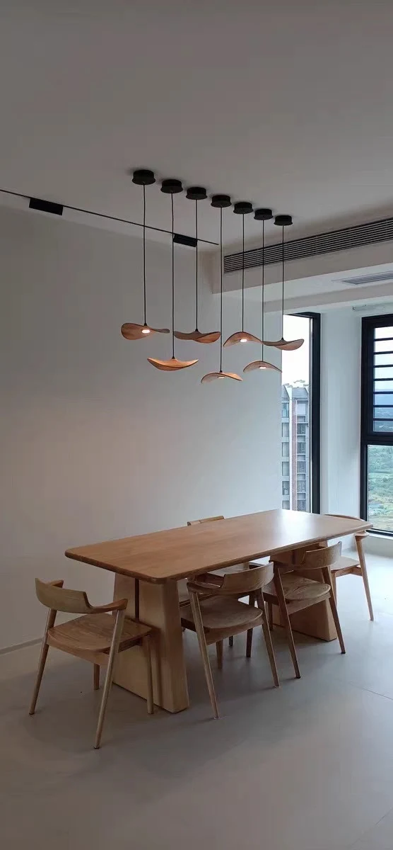 Kintsu Wood Wabi Sabi Japandi Pendant Light Chandelier - Image 21