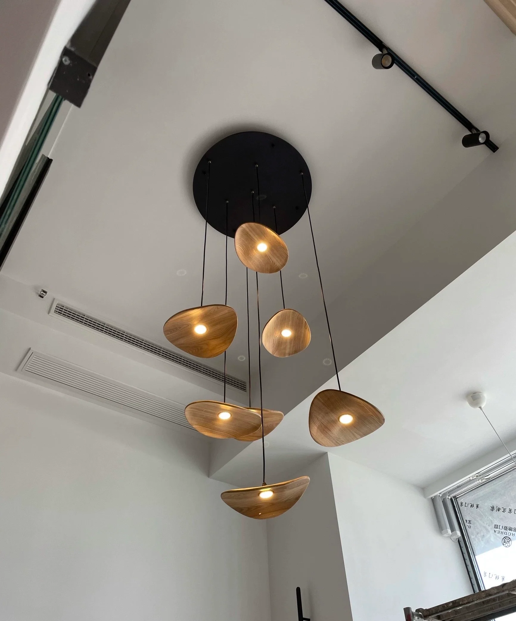 Kintsu Wood Wabi Sabi Japandi Pendant Light Chandelier - Image 22