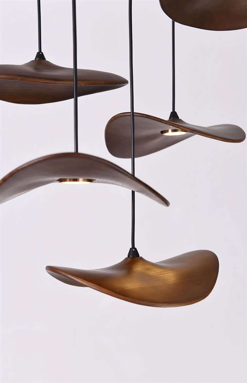 Kintsu Wood Wabi Sabi Japandi Pendant Light Chandelier - Image 4