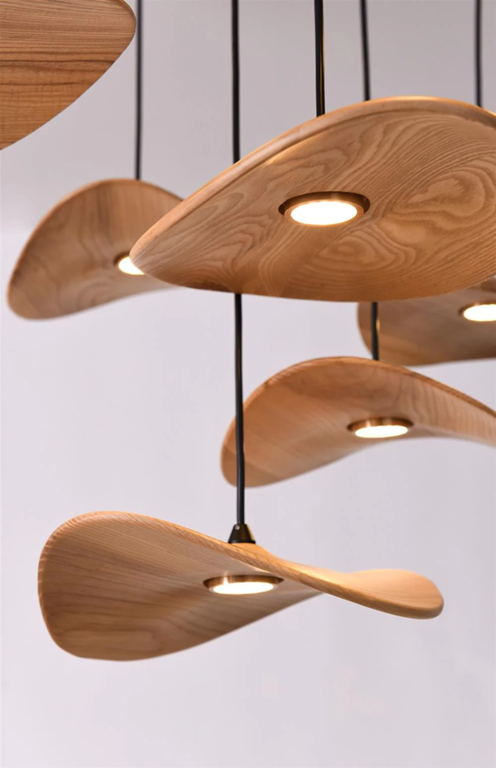 Kintsu Wood Wabi Sabi Japandi Pendant Light Chandelier - Image 5