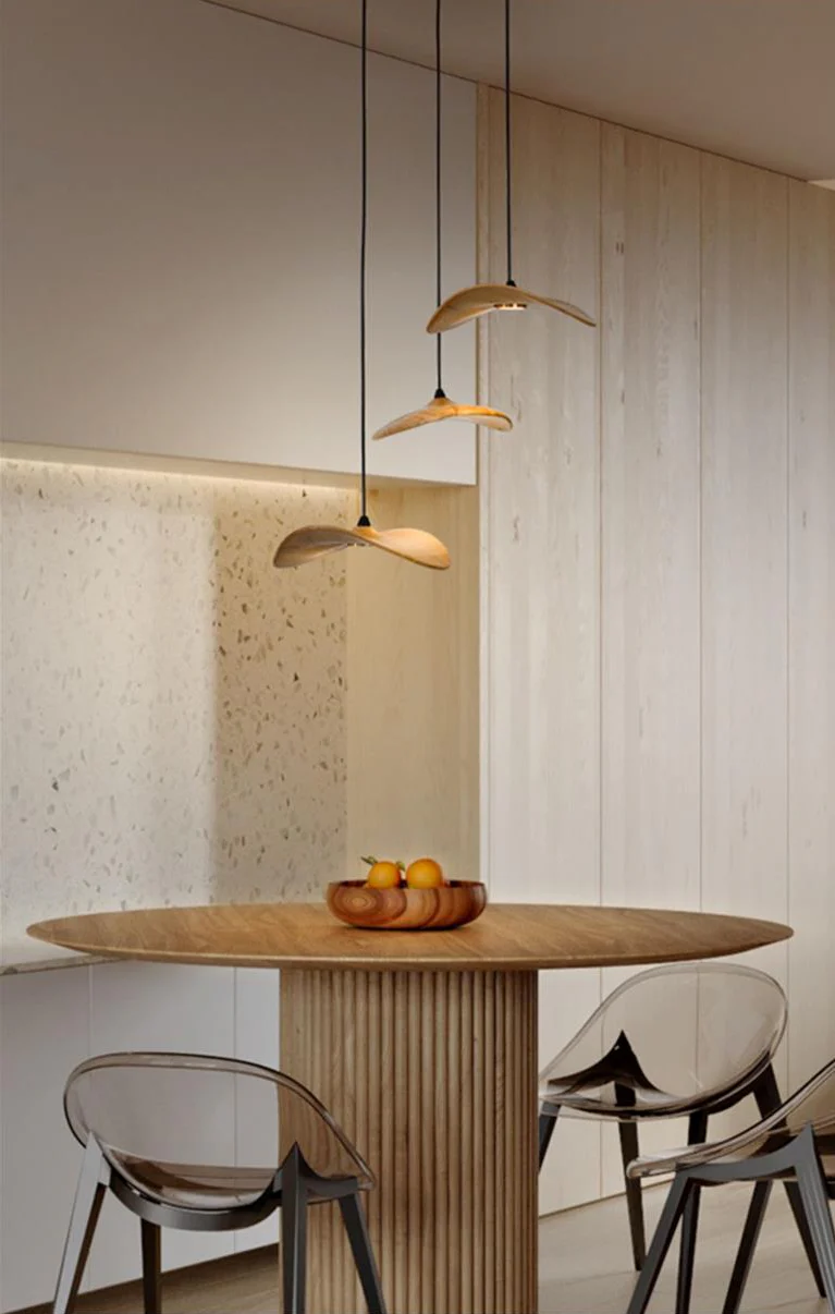 Kintsu Wood Wabi Sabi Japandi Pendant Light Chandelier - Image 7