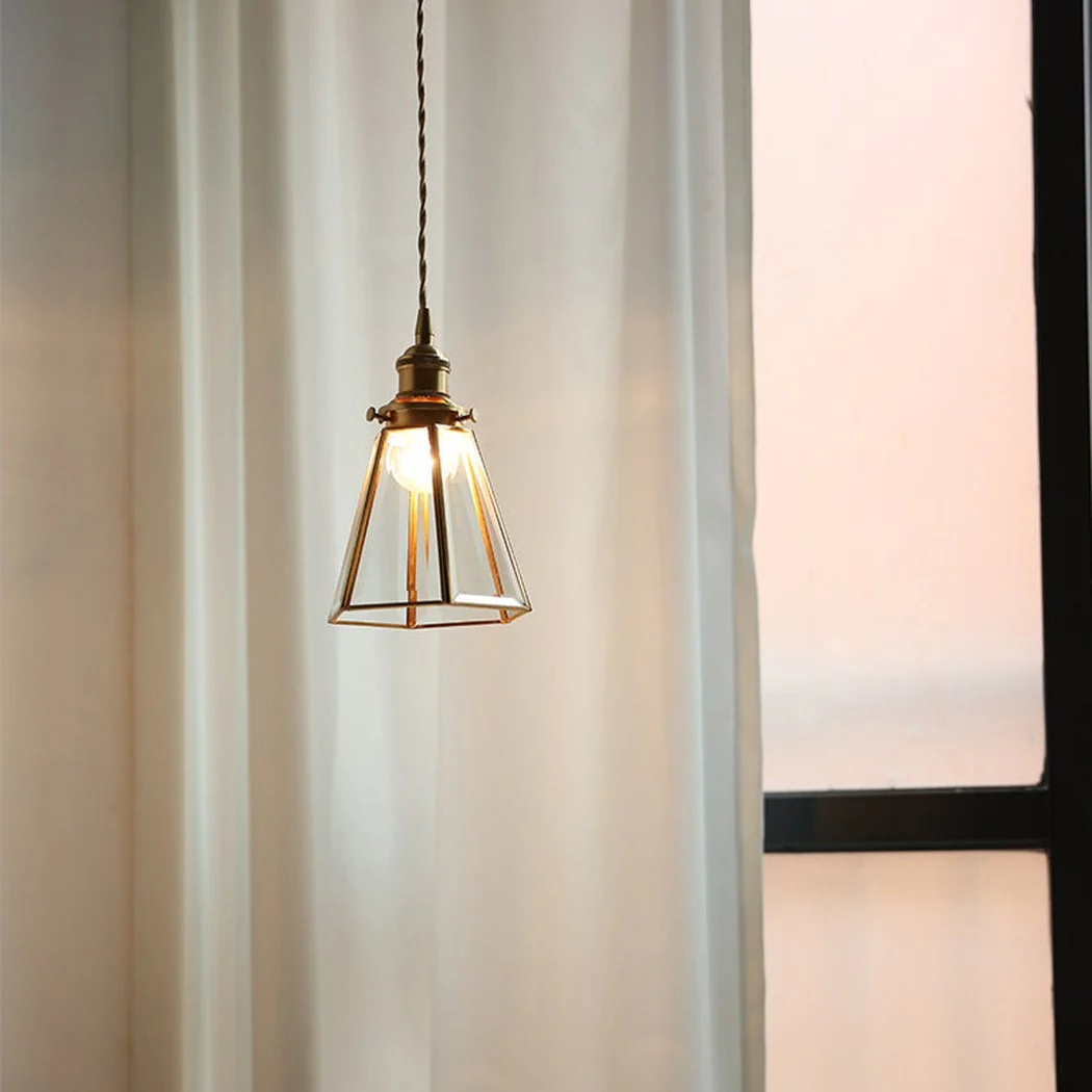 Lanterna brass frame glass pendant light - Image 6