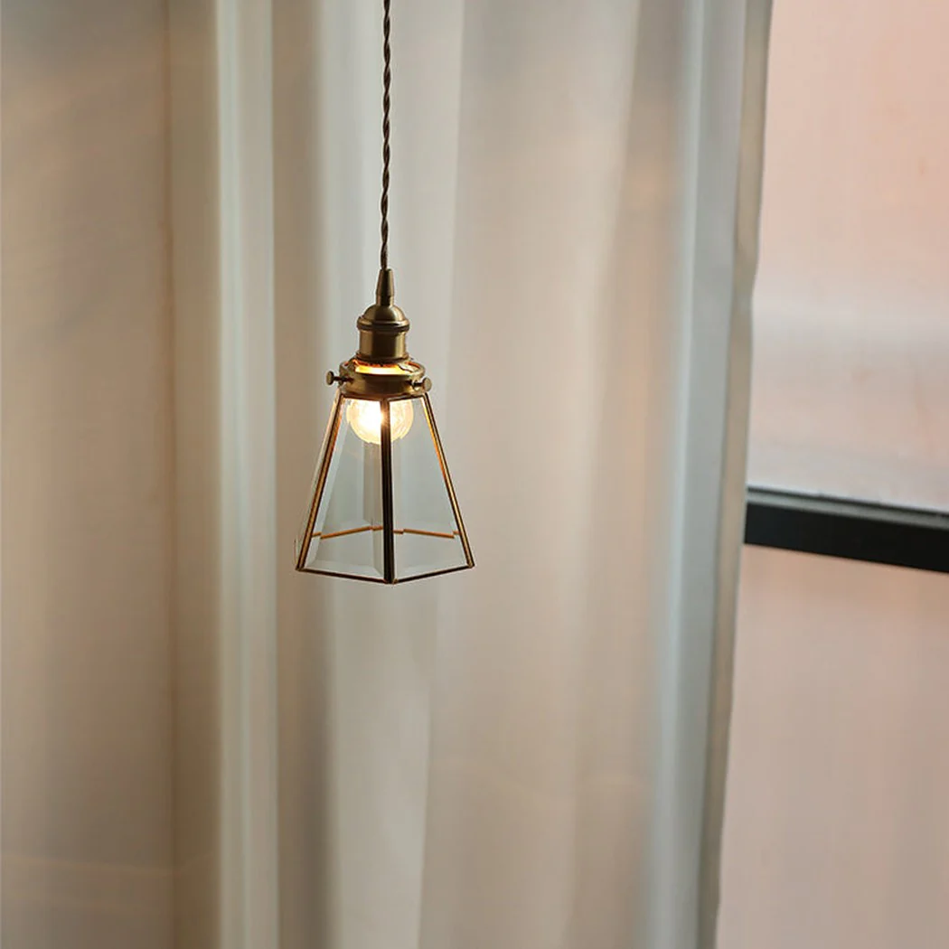 Lanterna brass frame glass pendant light - Image 7