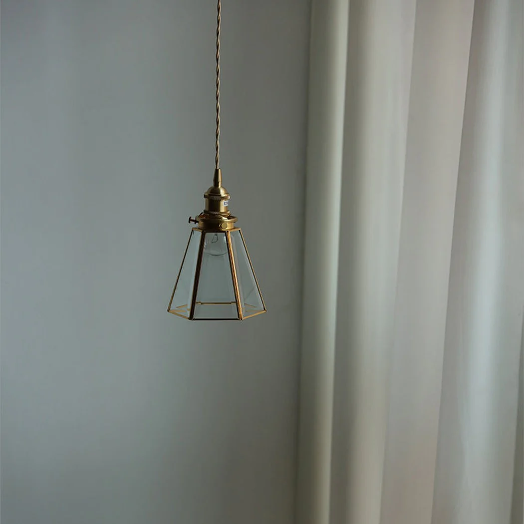 Lanterna brass frame glass pendant light - Image 8