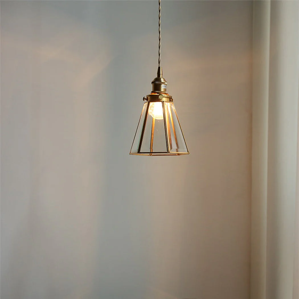 Lanterna brass frame glass pendant light - Image 9
