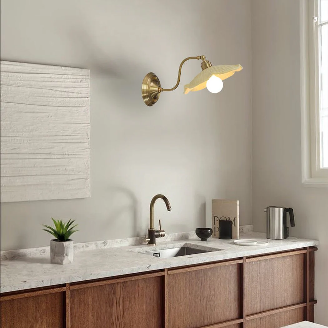 Limonata yellow Porcelain ceramic wall light sconce - Image 3