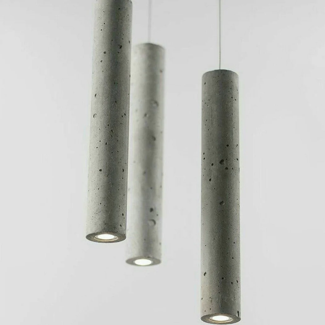 Long Concrete Pipe Minimalist Line Pendant Light - Image 7