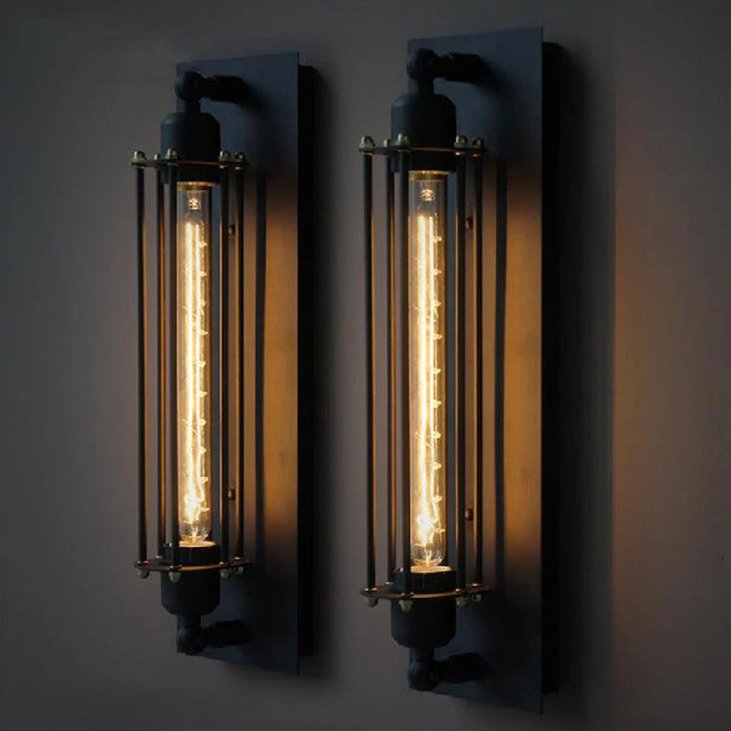 Long Pencil Cage Industrial Retro Wall Light - Image 2