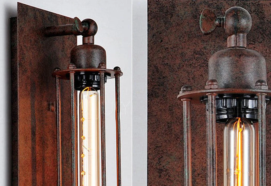 Long Pencil Cage Industrial Retro Wall Light - Image 9